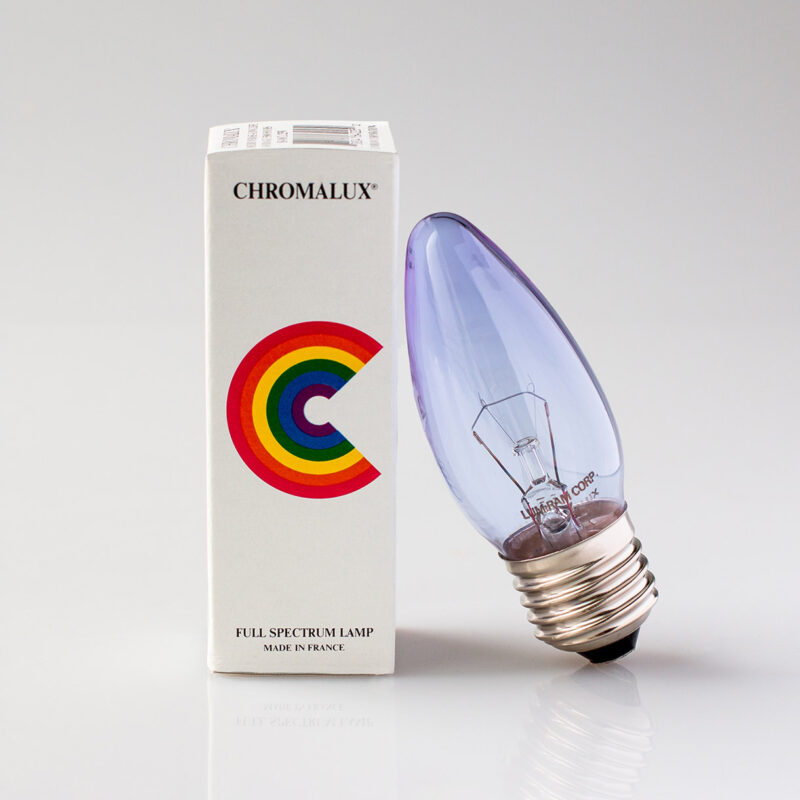 B10 Clear Candelabra Medium Base Chromalux Full Spectrum Incandescent Light Bulb